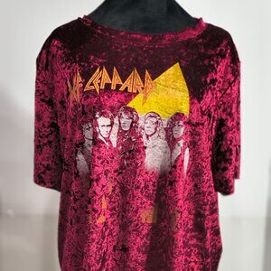 2017 Bludgeon Riffola Limited Def Leppard Concert Tee Burgundy Velour 3 X